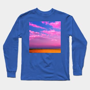 Pink Blue Sky Long Sleeve T-Shirt